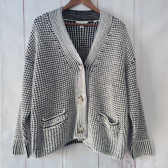 Christopher & Banks Textured Button Front Knit Sweater Cardigan, Women’s L, EUC - Picture 1 of 9